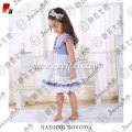 Blue and white cute puffy dress